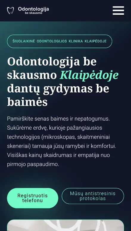 Webdnr.lt Odontologijos svetiane telefono vaizdas