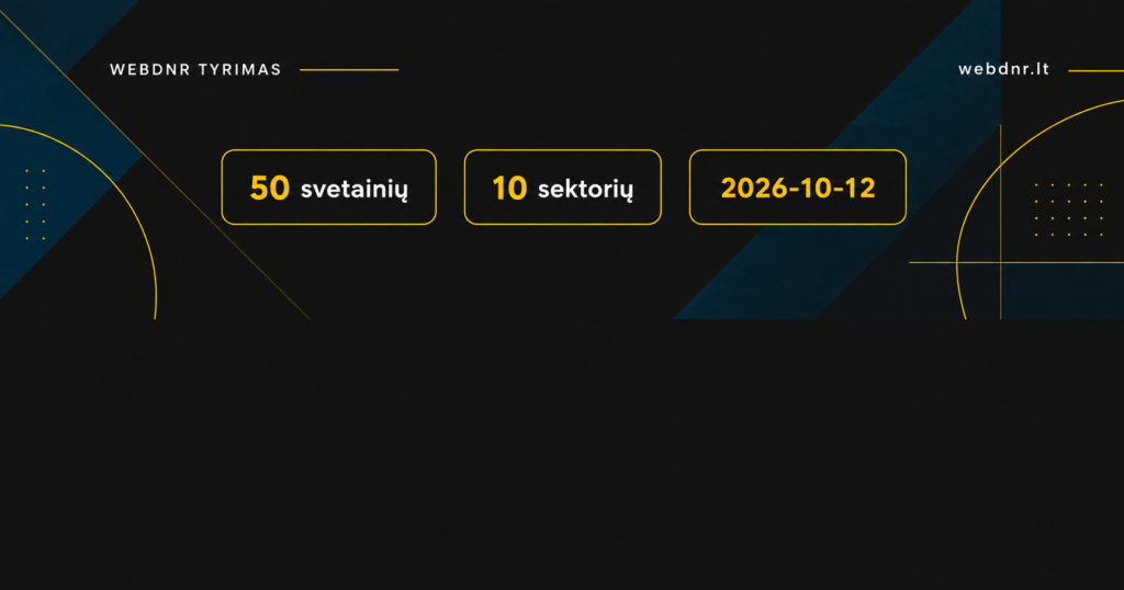 WebDNR GEO tyrimas 2026 – 50 svetainių, 10 sektorių